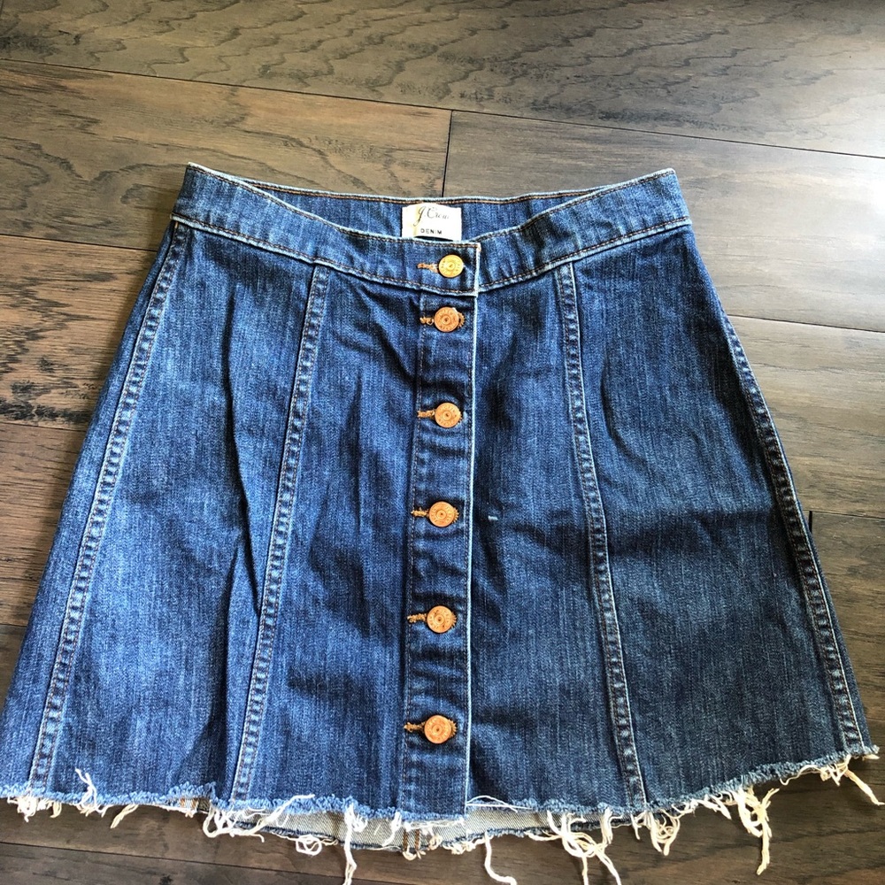J Crew Jean Skirt with full buttons